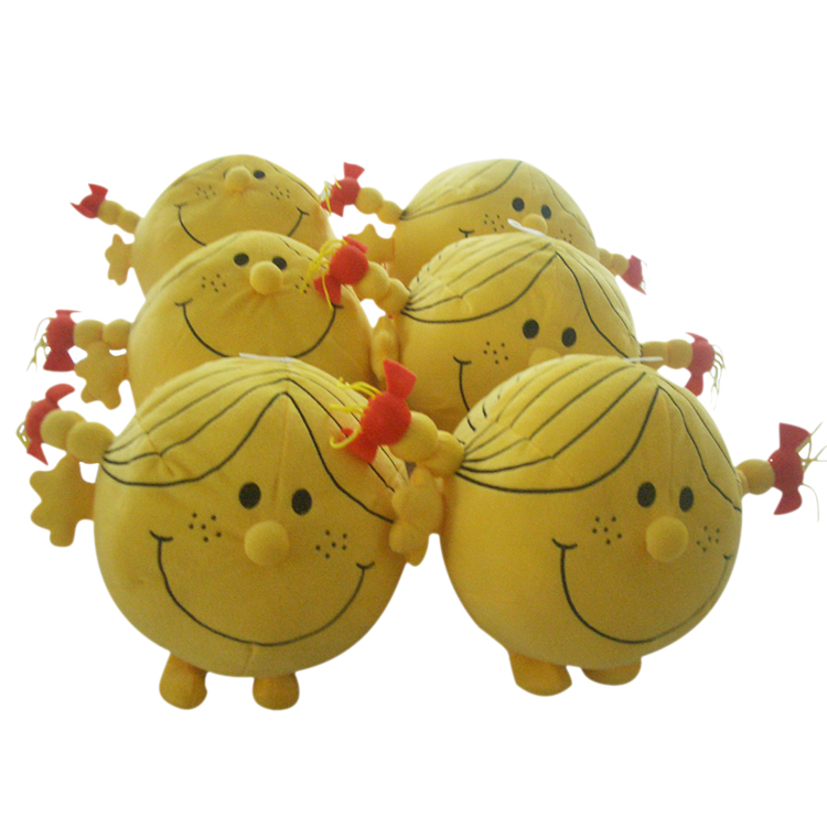 Hochwertige, ma&szlig;geschneiderte Pl&uuml;schpuppe im klassischen MR.MEN-Stil. Kleine Miss Sunshine-Spielzeugpuppe