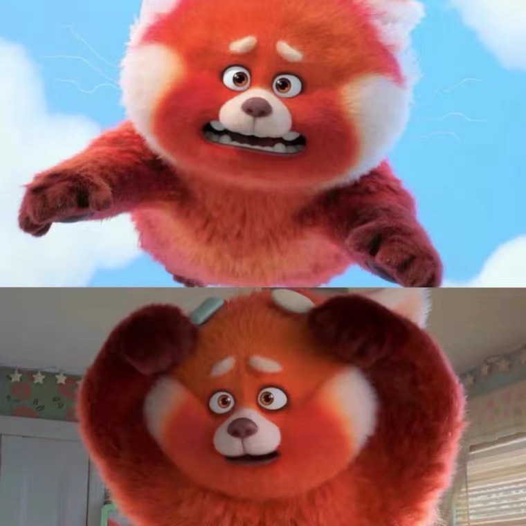 Cartoon Series Vlastn&iacute; plyšov&aacute; vycpan&aacute; panda Turing červen&aacute; roztomil&aacute; panda