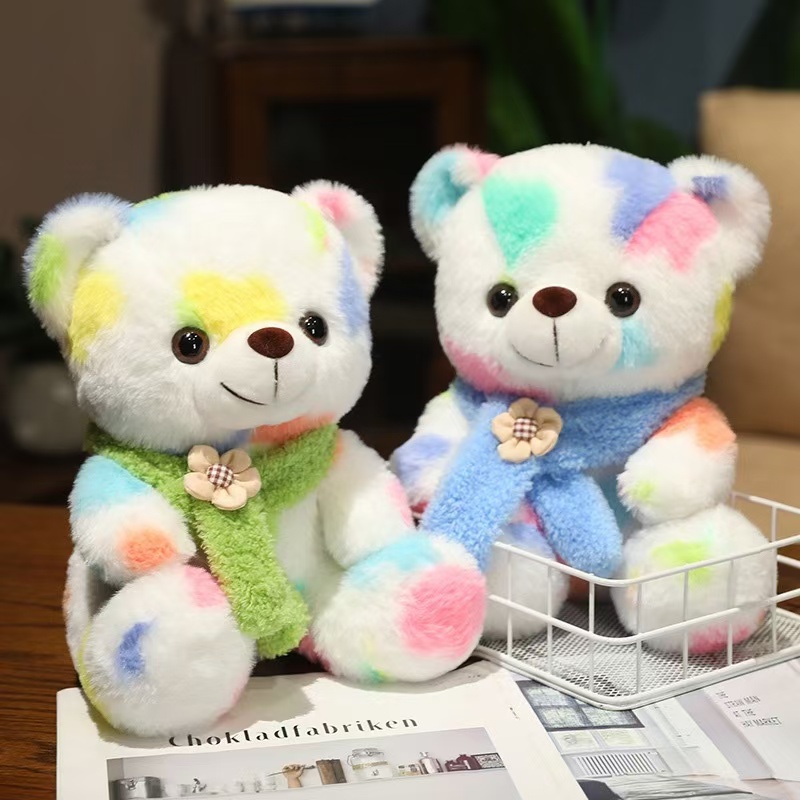 စိတ်ကြိုက်လက်ကား Plush Stuffed ရောင်စုံ Teddy Bear Toy Doll