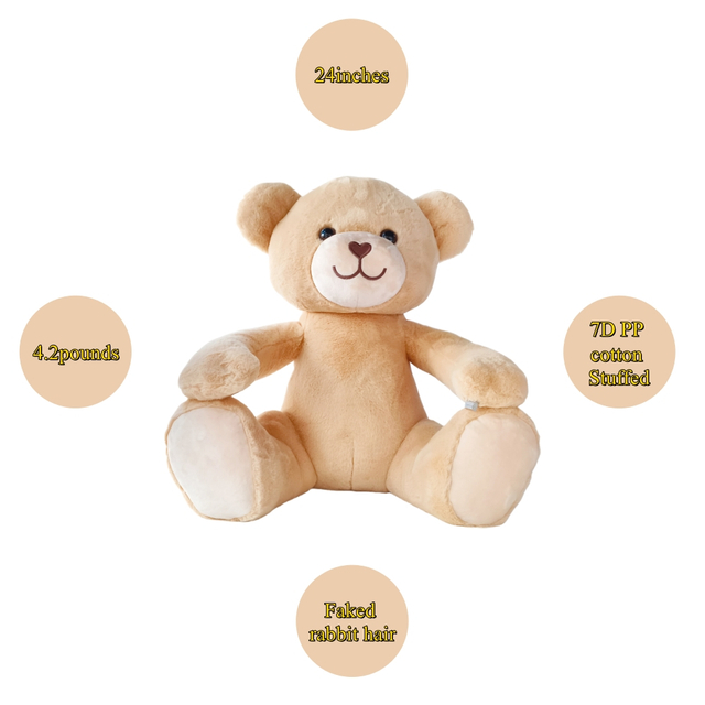 B&uuml;y&uuml;k Peluş Oyuncak Ayı Kabarık Yumuşak &Ouml;zel Oturan Hayvan Toptan Fabrika &Ccedil;ocuk Hediye Oyuncaklar