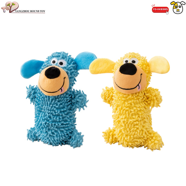 Žlt&yacute; modr&yacute; mop pre psov Plyšov&yacute; m&auml;kk&yacute; žuvac&iacute; piskot pre dom&aacute;cich mil&aacute;čikov