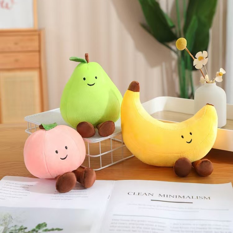 Hadiah Hari Kanak-kanak Plush Stuffed Buah Kartun Tersuai EN71 Mainan Bayi