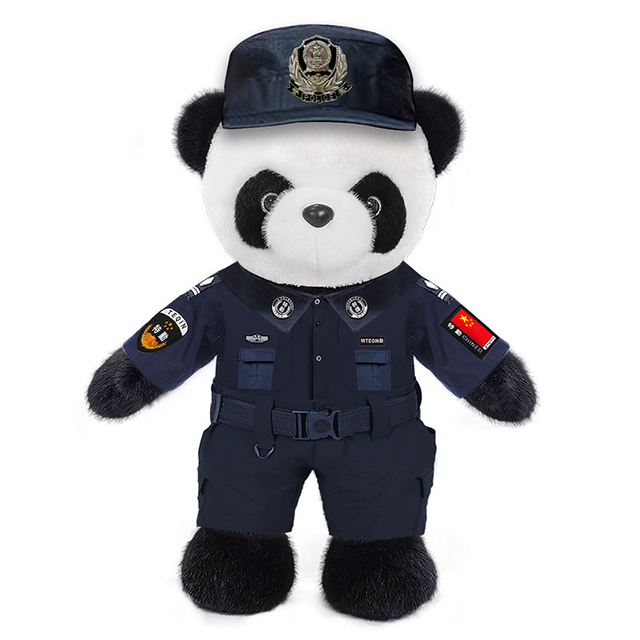 Custom Maskottchen Plüsch ausgestopft niedliche Swat Polizei Panda Spielzeugpuppe mit Uniform