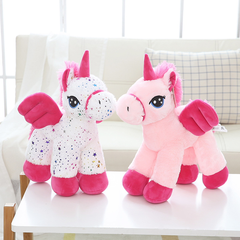 Flauschige Pl&uuml;sch-Cartoon-Stern-Einhorn-Spielzeugpuppe f&uuml;r M&auml;dchen