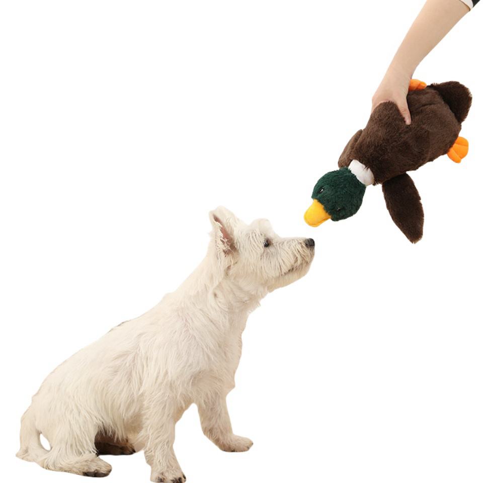 Custom Pet Plush Stuffed Wild Goose Duck Squeaky Dog Chew Toy