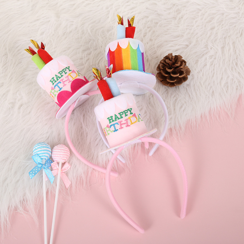 Verjaardagsfeestje Decoratie Pluche Taart Hoofdband voor kinderen