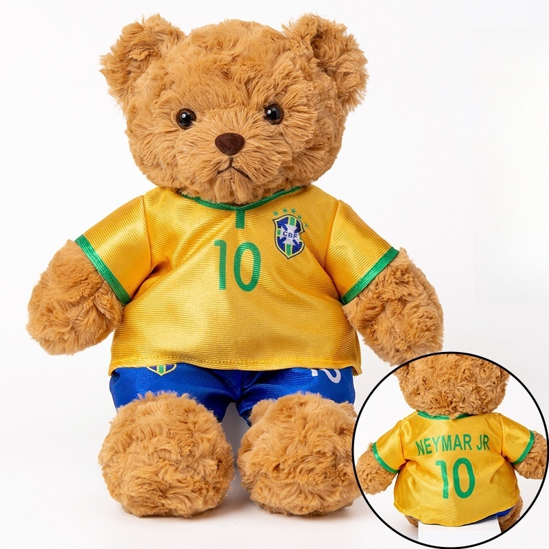 Maskot Sepak Bola Permainan Dunia Boneka Kartun Boneka Beruang Lembut Boneka Mainan dengan Kaus Kustom