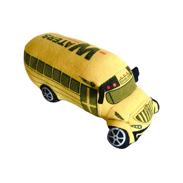 Gelb gedruckte Plüschauto -Form Custom Design Weiches Shoolbus OEM -Spielzeug