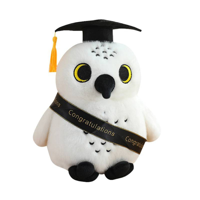 Ricordo personalizzato della scuola della bambola del giocattolo del gufo di laurea del fumetto della peluche di logo personalizzato