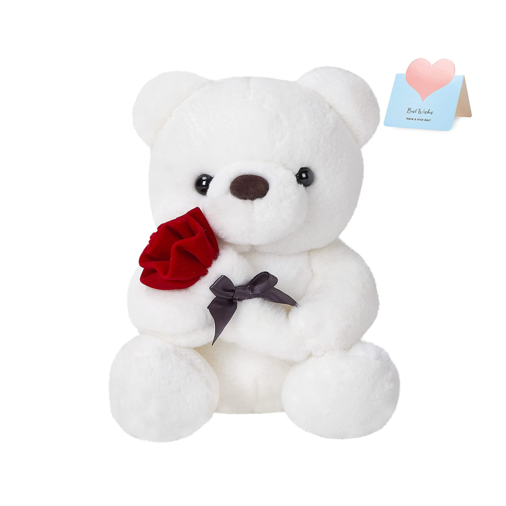 Peluche di pelo di coniglio finto orsacchiotto soffice con peluche morbido di San Valentino rosa