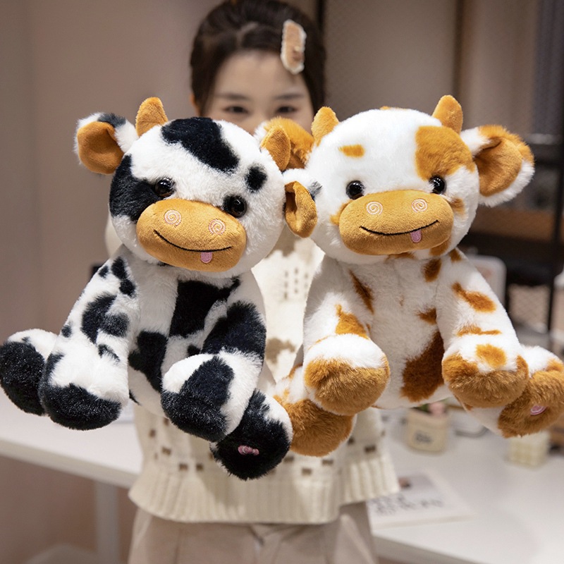 လက်ဆောင်အတွက် စိတ်ကြိုက် LED Plush အရုပ်ထည့်ထားသော တိရစ္ဆာန်နွားအရုပ်