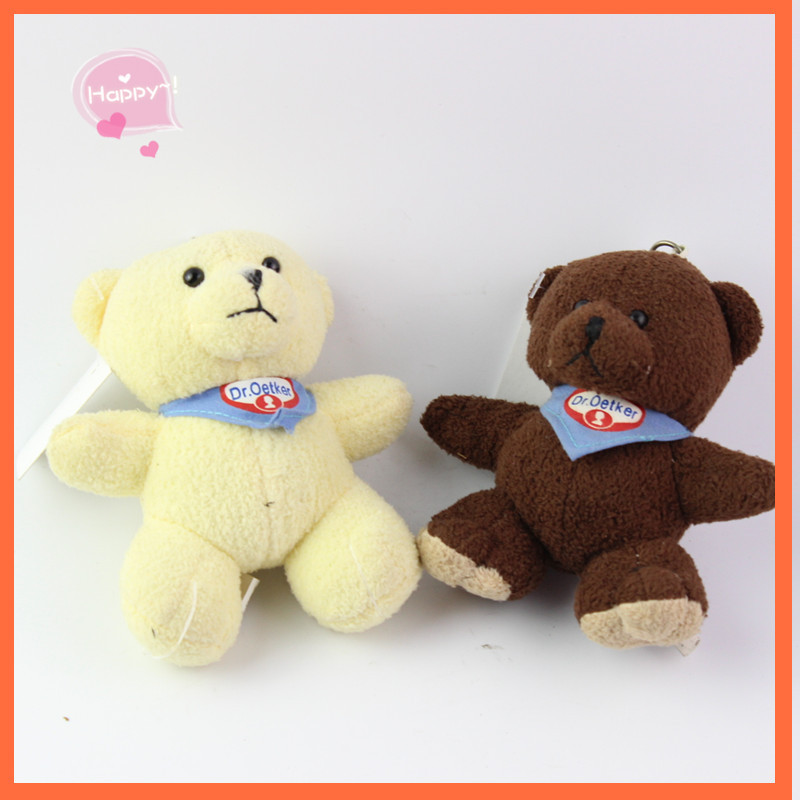 Gantungan Kunci Mainan Boneka Beruang Teddy Mewah Kustom Lucu dengan Bib