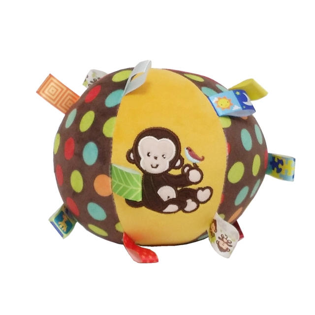 Sfera a forma di peluche per neonati con tag satinato Pelugini personalizzati CE Soft Toys