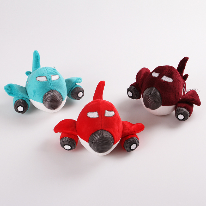 YD-BD029 လေယာဉ်ပျံပုံစံ စိတ်ကြိုက် Plush Soft အိမ်မွေးတိရစ္ဆာန်လက်ဆောင် Squeaky Dog အရုပ်