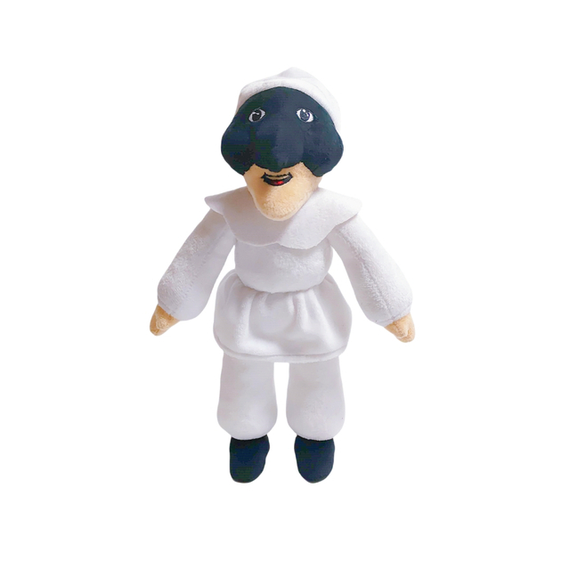 Valge nukk Plush Mascoti filmi kuju mask Custom mänguasi