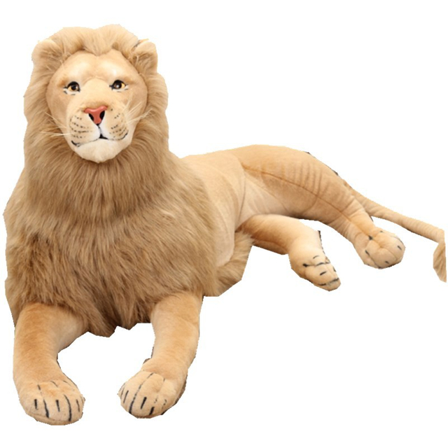 Dekorimi i partisë prej pelushi i mbushur i ulur i simuluar në Afrikë Lion Kukulla e Lodrave të Mëdha