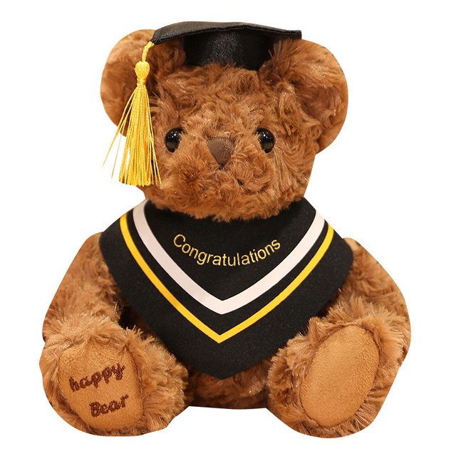 Maskot Pelajar Anak Patung Mainan Boneka Plush Sumbat Lembut Graduasi Teddy Bear