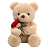 Boneka mainan beruang Teddy bunga mawar berbulu halus berkualitas tinggi