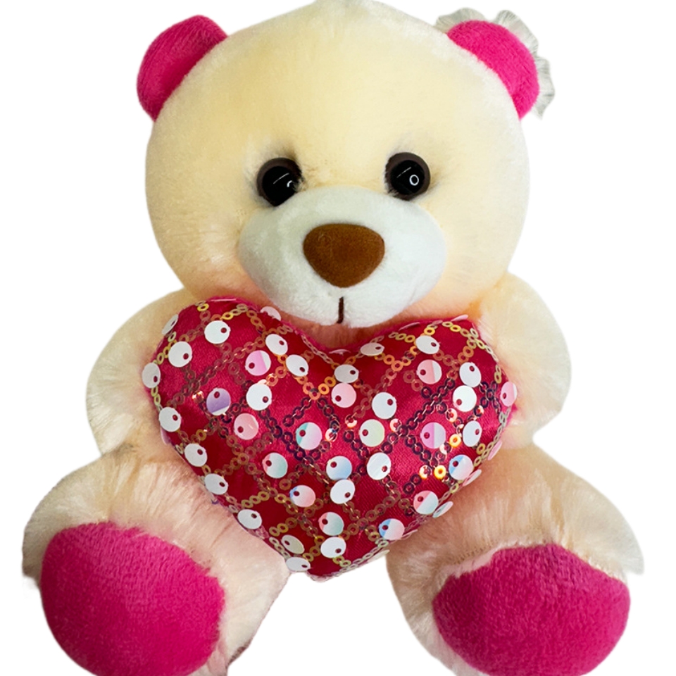 Mukautettu pehmot&auml;ytetty heijastava Love Teddy Bear -leluavaimenper&auml;