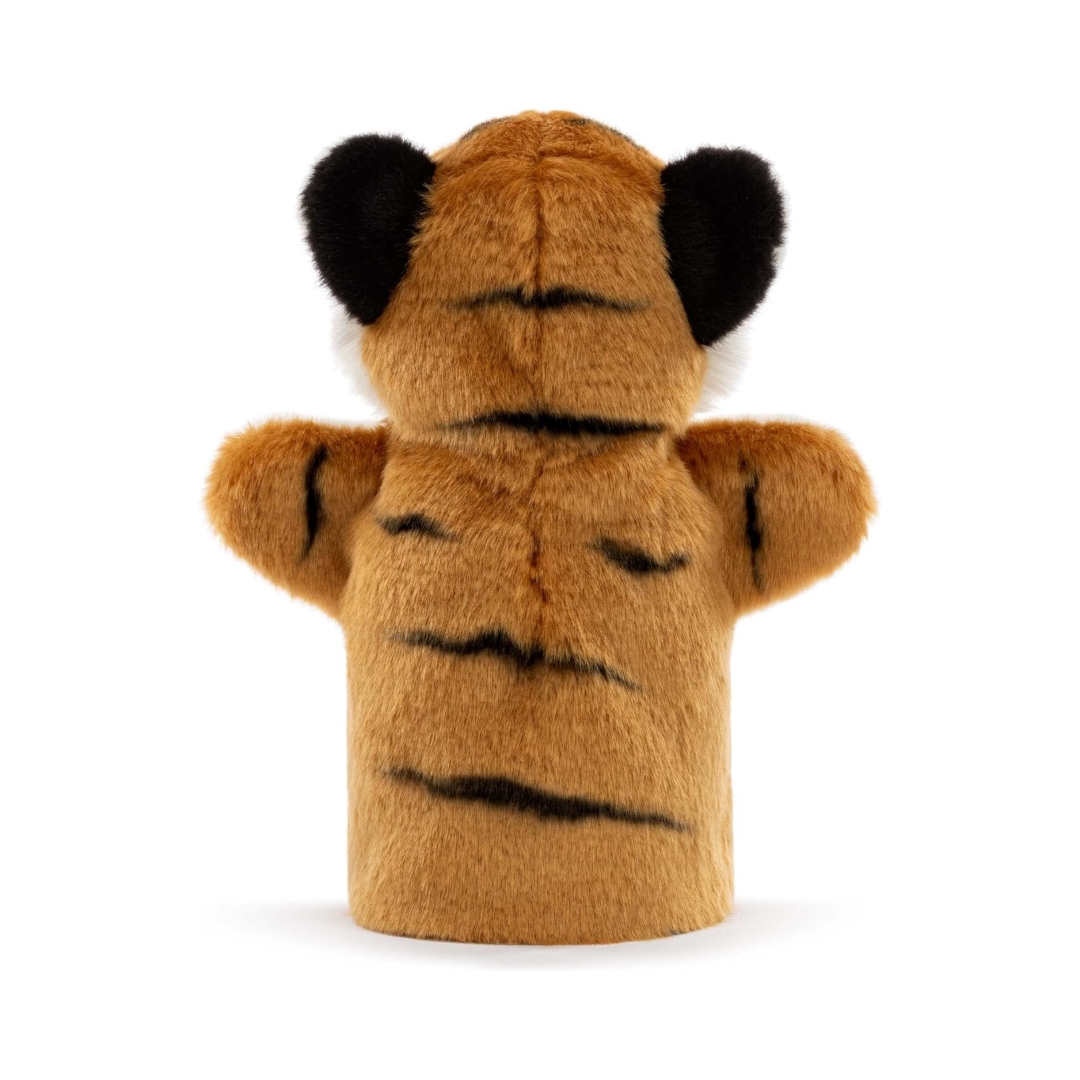 Happy Tiger Plush Soft Animal Stuffed Custom Hand Puppet Baby Toy