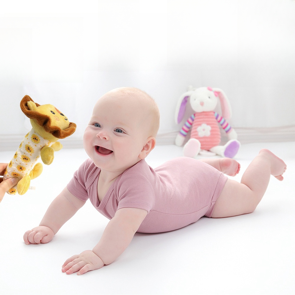 Brugerdefineret plysfyldt EN71 CE Soft Squeaker Baby h&aring;ndsving leget&oslash;j