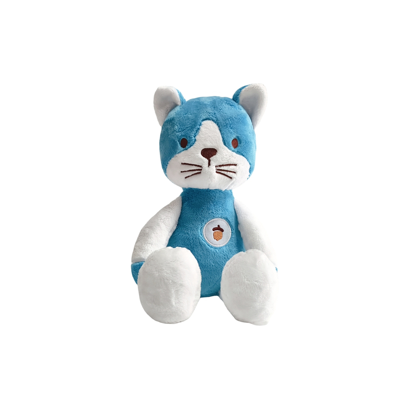 Boneka Mewah Kucing Biru Berbulu Maskot Hewan Duduk Grosir Kustom Ke