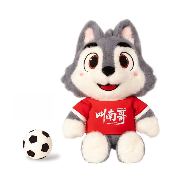 Wolf Fluffy Football World Cup Sports Mascot Plush OEM Animal Wholesale Doll Sovenir Toys