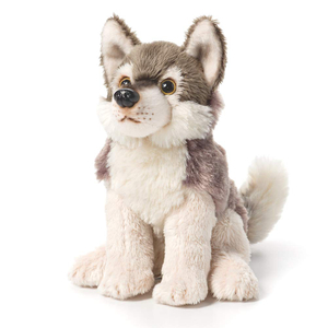 Pequeno lobo cinza prateado infantil pel&uacute;cia beanbag brinquedo de pel&uacute;cia