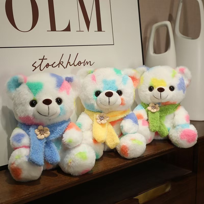 စိတ်ကြိုက်လက်ကား Plush Stuffed ရောင်စုံ Teddy Bear Toy Doll