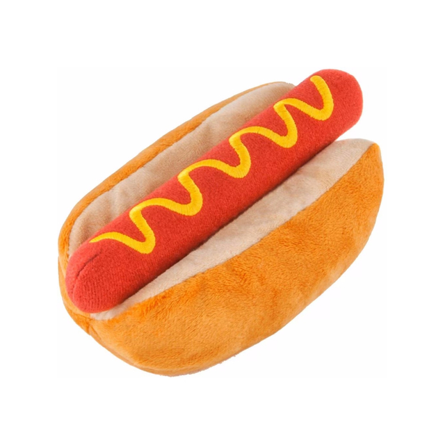 Mâncare hot dog moi moale de pluș interesant interesant pentru câini masticitori interesanți