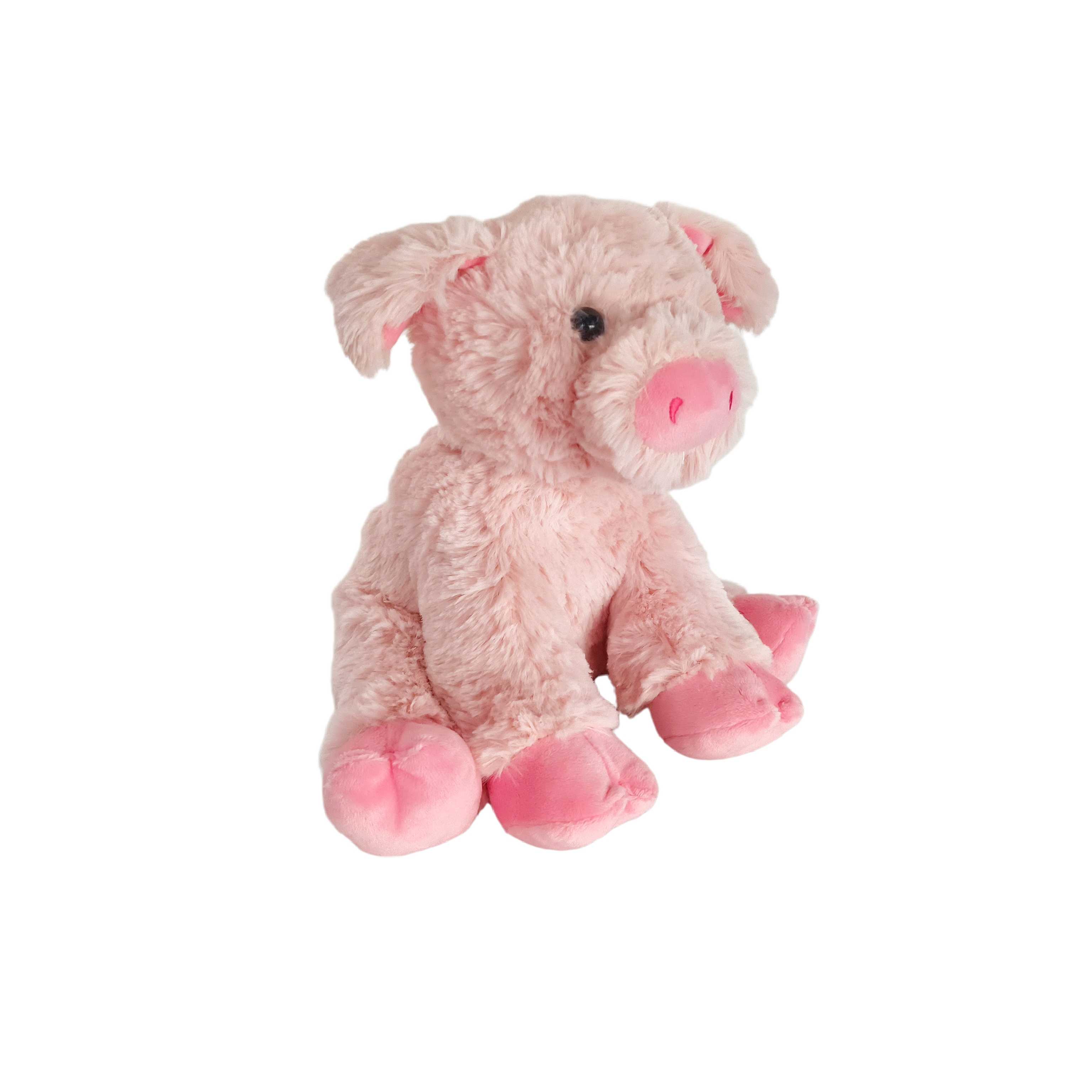Fluffy plys pink gris siddende dyr engros udstoppet bl&oslash;d maskot gave leget&oslash;j