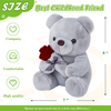 Peluche di pelo di coniglio finto orsacchiotto soffice con peluche morbido di San Valentino rosa