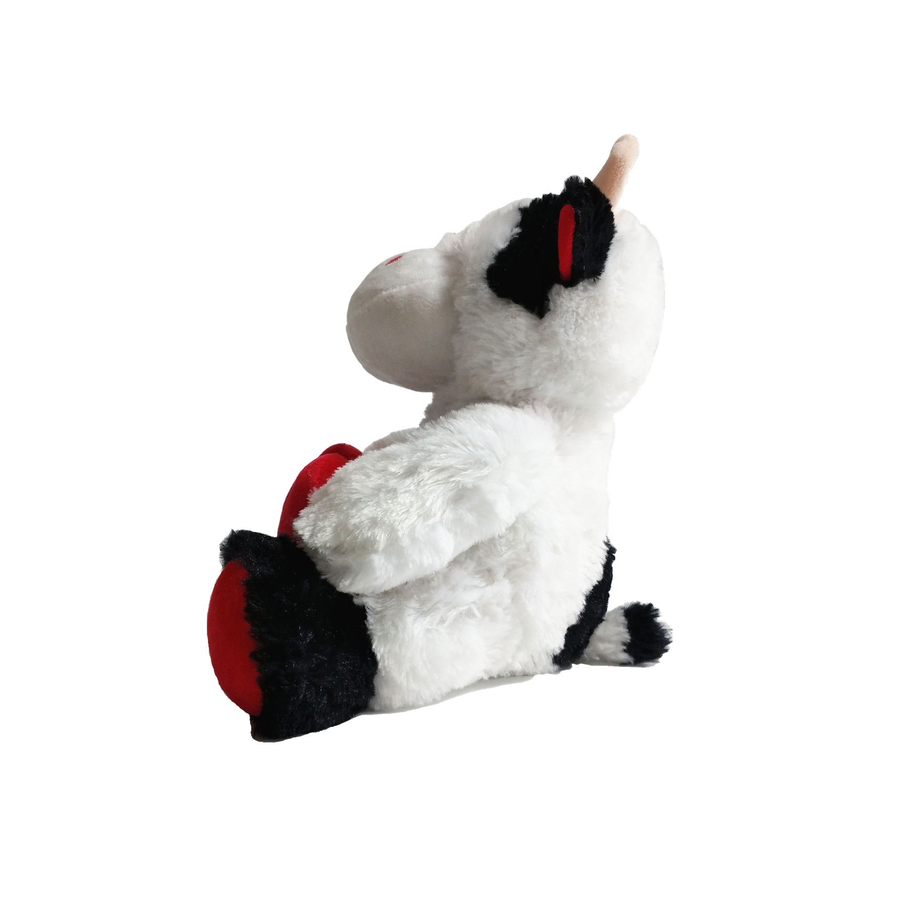 Valentines Day Cow Fluffy Soft Sitting Animal OEM Plush Stuffed Factory Toy na may Puso