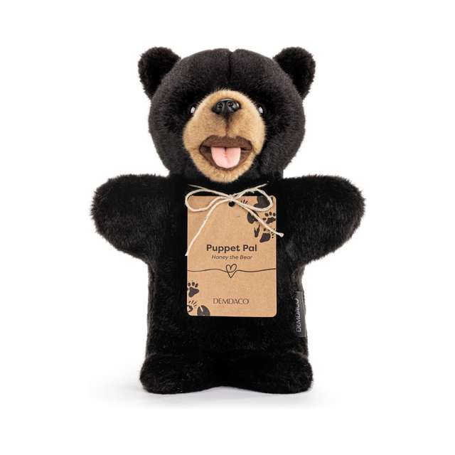 Black Bear Zoo Animal Craft Hand Dibuat Kustom Bayi Boneka Tangan Bayi Boneka