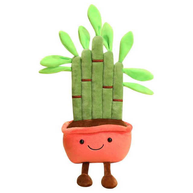 နူးညံ့သိမ်မွေ့သော plush သည် cuddly ကာတွန်း Lucky Bamboo Plants ကစားစရာလက်ဆောင်
