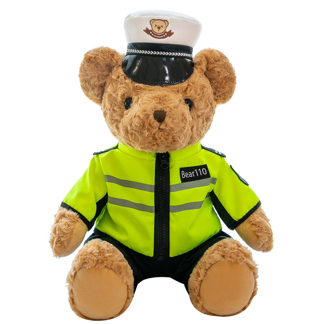 OEM Plüschgefüllte Cartoon Police Feuerwehrmann Teddy Bear Spielzeugpuppe