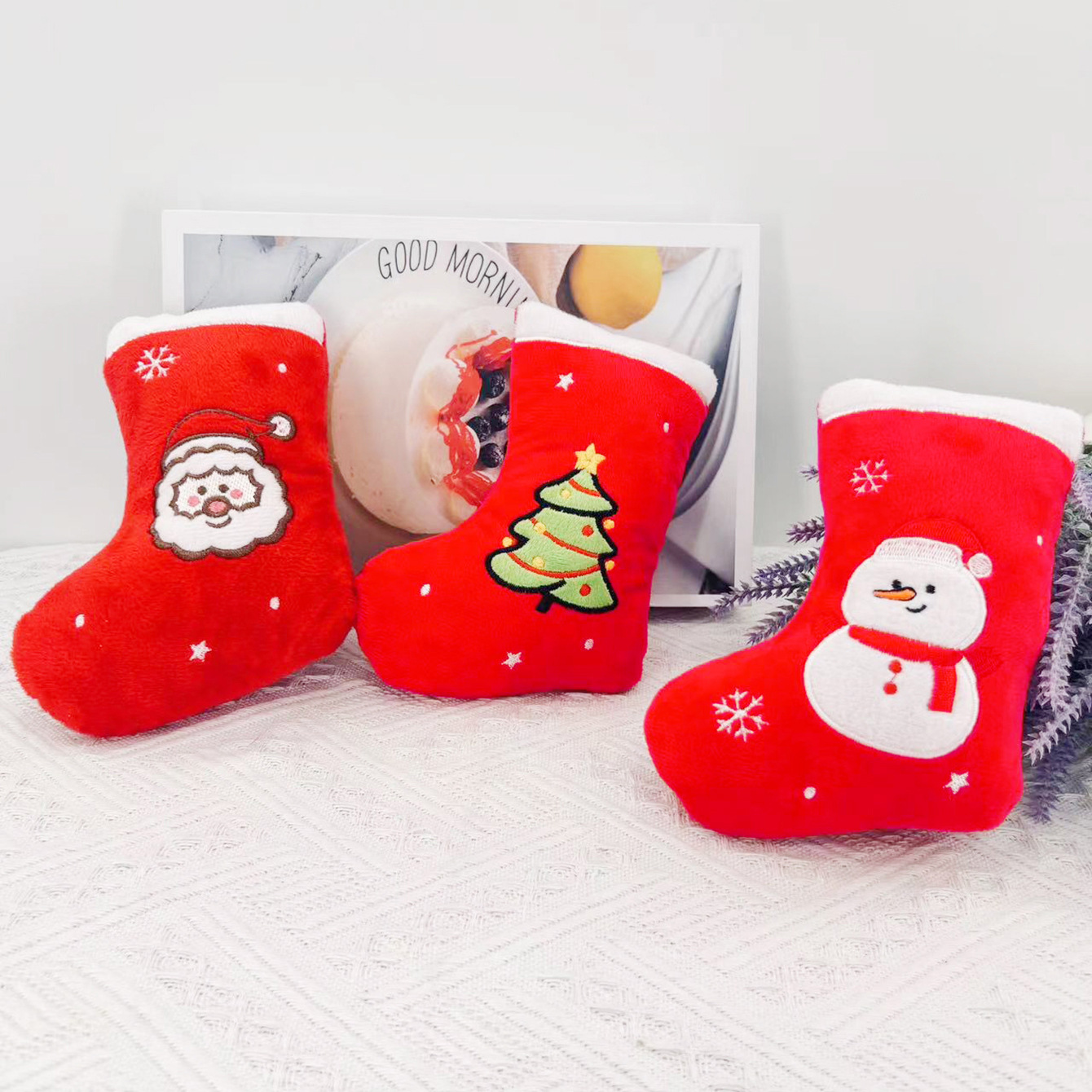 YD-BD012 Noel Maskot &Ccedil;orap &Ouml;zel Pet Hediye Toptan Fabrika Cızırtılı K&ouml;pek Oyuncak