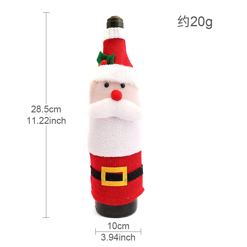 Sulam Tersuai Hiasan Parti Krismas Penutup Botol Wain Berkait Kreatif