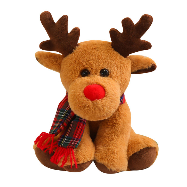 Julefest dekorasjon plate utstoppet gave Animal Moose Multicolor Elk Toy Doll
