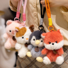လက်ကား Plush Stuffed Fluffy Cute Animal Series Toy Doll Keyring