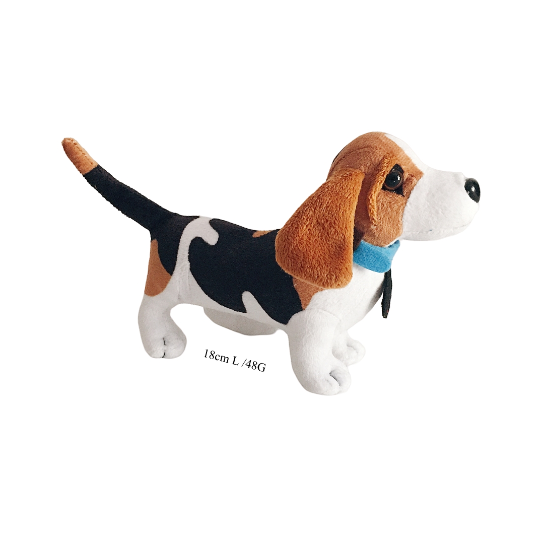 Basset Dog Hound Animal Plush Soft ยัดไส้ของเล่นเด็กพิมพ์ที่กำหนดเอง