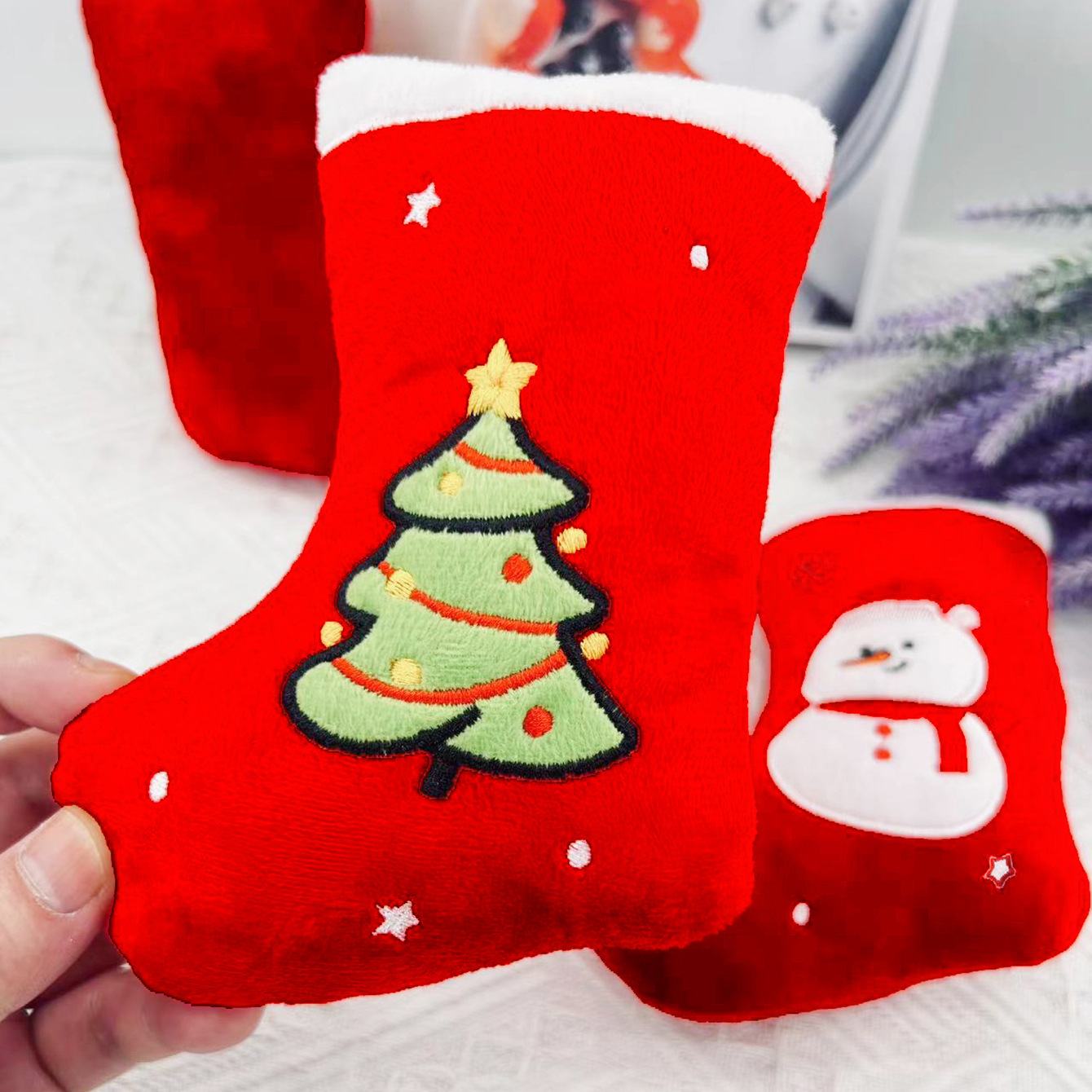 YD-BD012 Noel Maskot &Ccedil;orap &Ouml;zel Pet Hediye Toptan Fabrika Cızırtılı K&ouml;pek Oyuncak