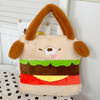 Viverra Girl Donum Plush Stuffed Hamburger Dog Toy Handbag