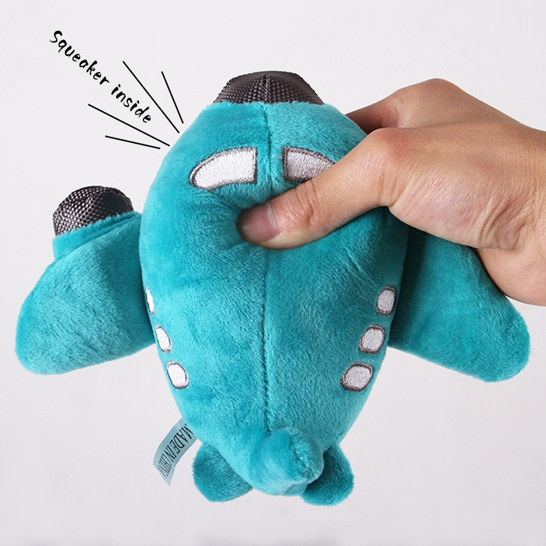 YD-BD029 လေယာဉ်ပျံပုံစံ စိတ်ကြိုက် Plush Soft အိမ်မွေးတိရစ္ဆာန်လက်ဆောင် Squeaky Dog အရုပ်