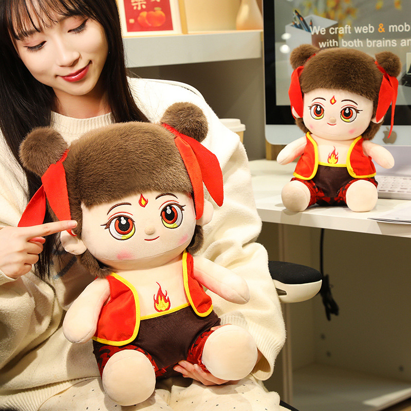 Nezha Brave Boy Pl&uuml;sch gef&uuml;llte Cartoon-Filmfigur, individuelles Spielzeug