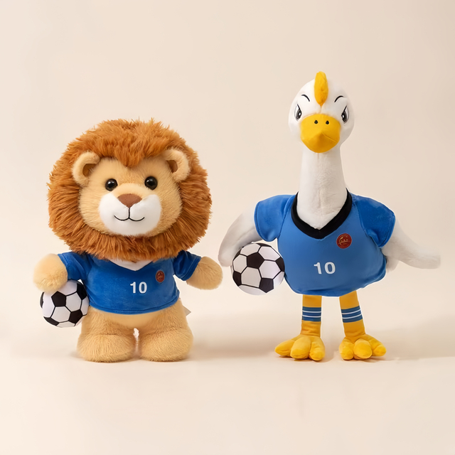 فٹ بال لیگ گیم آلیشان شیر گوز ماسکوٹ OEM سافٹ اینیمل کیچین گفٹ کھلونے