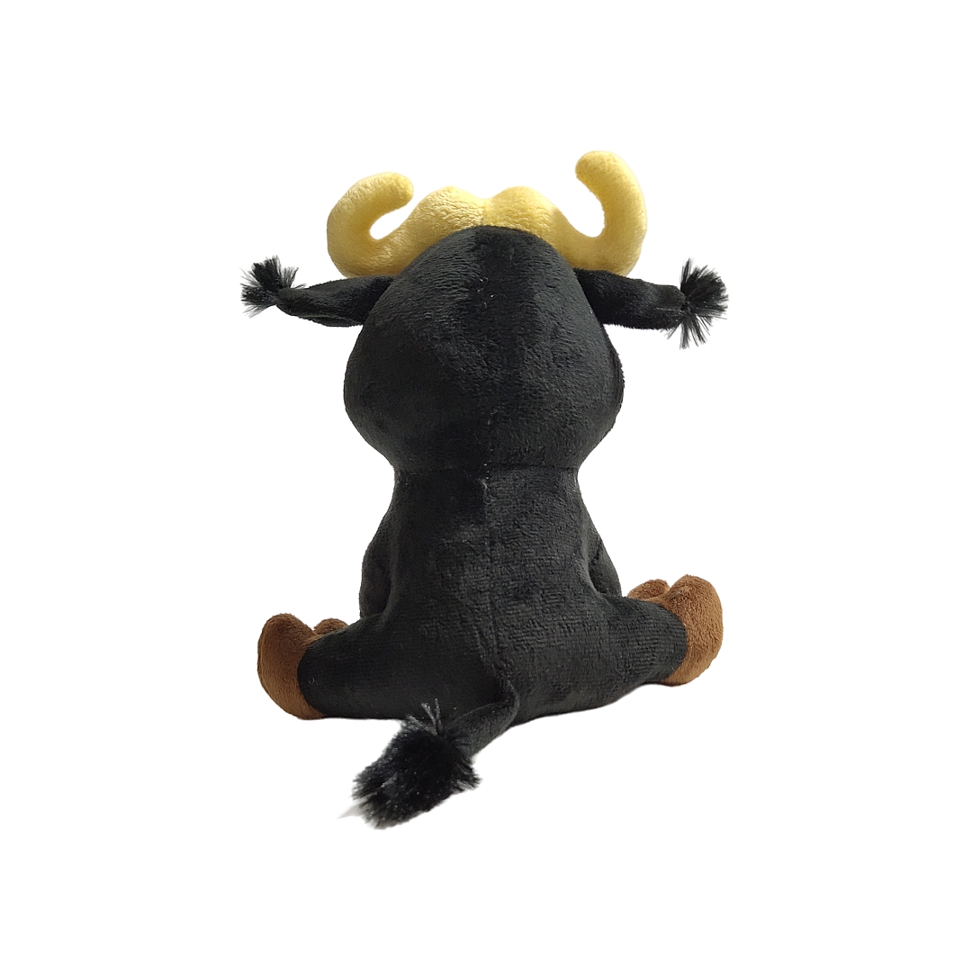 วัวสีดำนั่งสัตว์ Plush Soft Custom Horn ตุ๊กตา CE ของเล่นเด็กของขวัญ