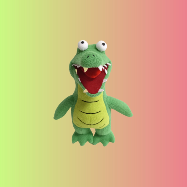 لعبة الديناصور الأخضر اللطيفة المحشوة بالصوف الناعم هدية مخصصة من القطيفة