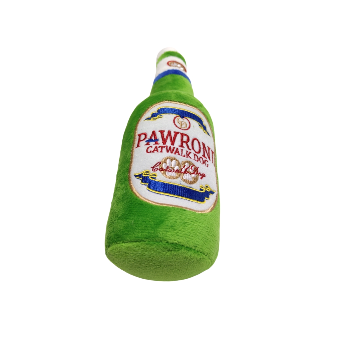 Pawroni &Oslash;lflaske Plys Squeaker Bl&oslash;dt Hundeleget&oslash;j