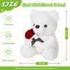Peluche di pelo di coniglio finto orsacchiotto soffice con peluche morbido di San Valentino rosa
